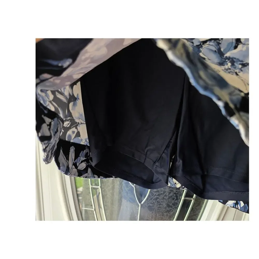 S.C. & Co. Multicolor Blue Black White Skort Tennis Skirt Pockets Size XL - Picture 2 of 6